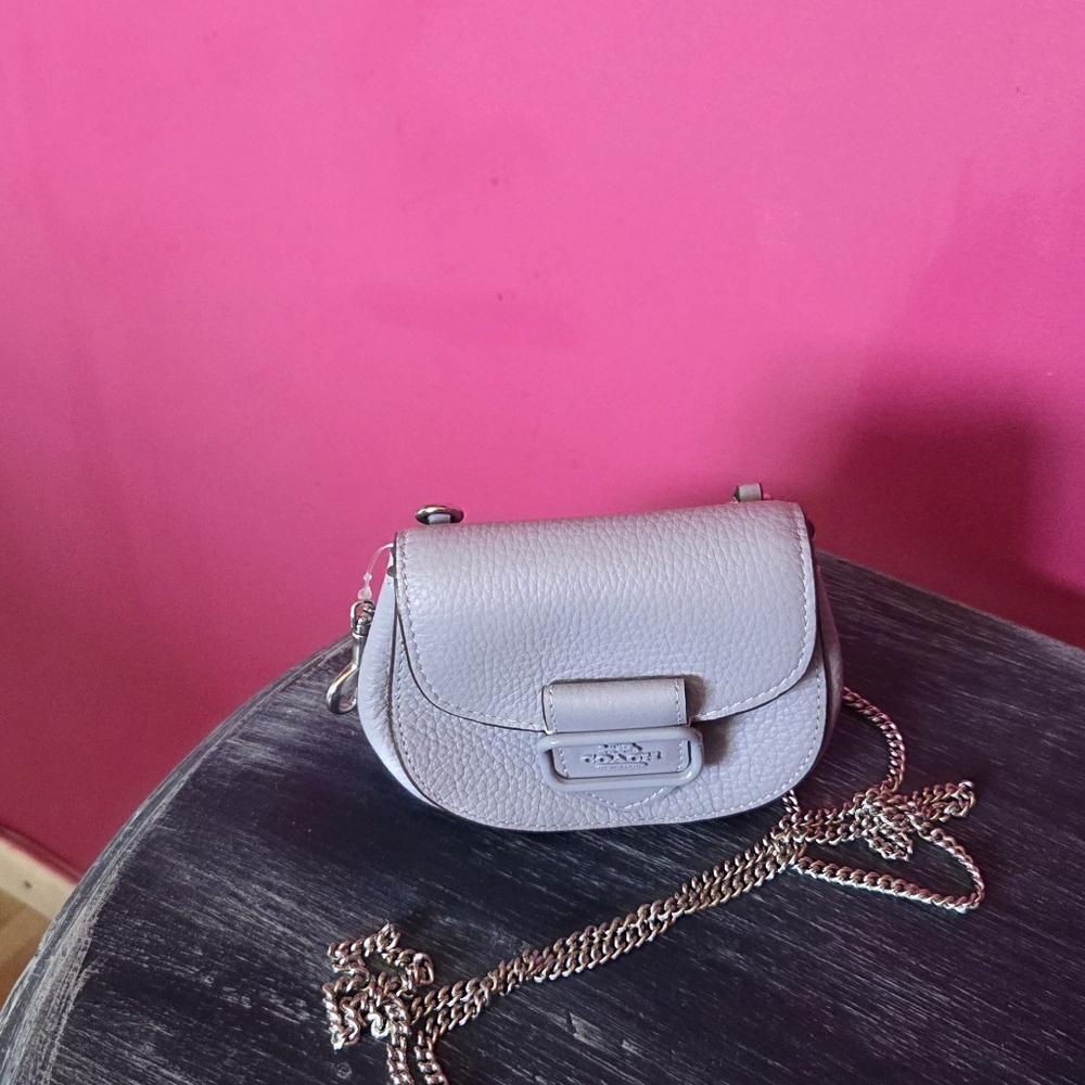 Purple  Coach Mini Bag with Chain Strap